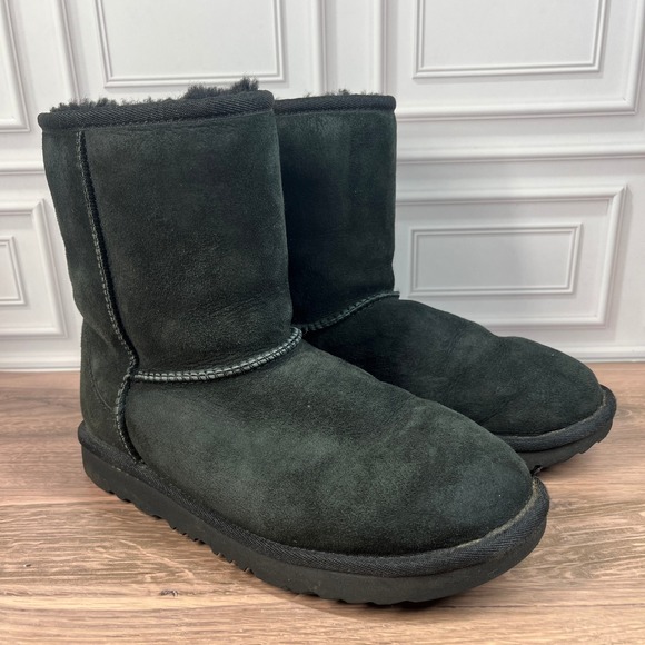 UGG Shoes - UGG Classic Short II Boots Women Black Suede Sheepskin 1017703K Size 6